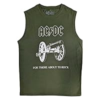 Ac/Dc Tank Top Muscle T Shirt About to Rock Band Logo Official Unisex Green