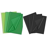 PLULON 60 Sheets Green Tissue Paper Bulk and PLULON 60 Sheets Black Tissue Paper Bulks