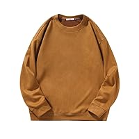 Men's Plus Size Crewneck Sweatshirt Casual Long Sleeve Drop Shoulder Tops Workout Pullovers Tees Sweater Shirt