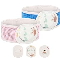 2pcs Umbilical Hernia Belt Baby Belly Button Band Infant Newborn Belly Band Wrap Baby Abdominal Binder Umbilical Truss Cord Adjustable Navel Band with 3 Hernia sac