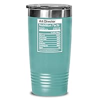 Art Director Nutrition Facts 20 Oz 30 Oz Insulated Tumbler, Gift For Graduation Congrats On New Job Cup, Funny Retirement Coworker Appreciation Party