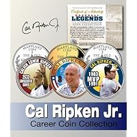 Baseball Legend CAL RIPKEN, JR. US State Quarter Colorized 3-Coin SetLicensed
