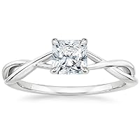 1 CT Radiant Cut Colorless Moissanite Engagement Ring, Wedding/Bridal Ring Set, Solitaire Halo Style, Solid Sterling Silver Vintge Antique Anniversary Promise Rings Gift for Her