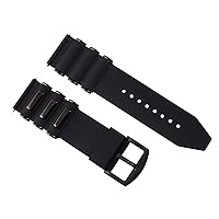 Ewatchparts 26MM RUBBER STRAP DIVER BAND STRAP COMPATIBLE WITH INVICTA EXCURSION 18202 BARREL BLACK