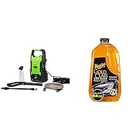Greenworks 1600 PSI (1.2 GPM) Electric Pressure Washer & Meguiar’s Gold Class Car Wash - for Father's Day, Give The Gift of a Clean and Glossy Car - 64 Oz
