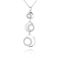 Ouran Women's Charm Necklace,Sun and Moon Pendant Necklace for Girls Gold and Silver Long Chain Necklace with CZ Crystal