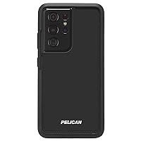 Pelican Voyager Series - Samsung Galaxy S21 Ultra Case [Wireless Charging Compatible] [Anti-Scratch] Heavy Duty Phone Case With Belt Clip Holster Kickstand [18FT MIL-Grade Drop Protection] - Clear