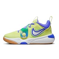 Nike Team Hustle D 11 Big Kids' Basketball Shoes (FN6676-300, Luminous Green/Medium Soft Pink/Stadium Green) Size 7