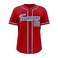 Custom Baseball Jersey Button Down Shirts Personalize Stitched Name and Number for Men Women Youth