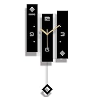 Creative Mute Modern Large Pendulum Clock in Black & White, Decorative Modern Silent Decor for Home, Kitchen,Living Room,Office - Colorful Acrylic Art Design(Full Range Available)