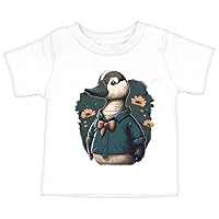 Flower Goose Baby Jersey T-Shirt - Graphic Baby T-Shirt - Flower T-Shirt for Babies
