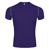 TopTie Men's Compression Short Sleeve T-Shirt, Workout Sports Top, Athletic Base Layer Shirt