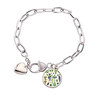 Soccer Parrot Guitar Coffee Brazil Heart Chain Bracelet Jewelry Charm Fashion