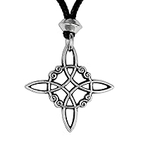 Pewter Celtic Witches Knot Wiccan Pendant Necklace