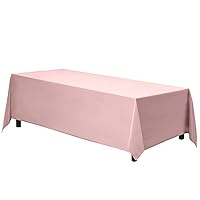 Gee Di Moda Rectangle Tablecloth - 70 x 120 Inch Pink Table Cloth for 6 or 8 Foot Rectangle Table - Heavy Duty Washable Fabric - for Buffet Table, Holiday Party, Dinner, Wedding & Baby Shower