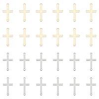 UNICRAFTALE Stainless Steel Cross Connector Charms Links Easter Theme Crucifix Cross Charms Double Hole Sideways Cross Links Pendants for Bracelet Necklace Jewelry Making