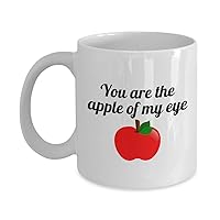 Cute And Romantic Mug - Valentine's Day Present - You Are The Apple Of My Eye - Cute Food Pun - Love Gift