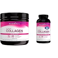 Super Collagen Powder, 10g Collagen Peptides per Serving & Super Collagen Peptides + Vitamin C & Biotin, 3g Collagen Per Serving