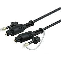 GE Digital Toslink Cable, Fiber Optic, 6 Foot Cable, Male to Male, PVC Jacket, 3.5mm Adapter for Portable Digital Equipment, for Home Theater, Sound Bar, TV, PS4, Xbox, PlayStation, 34111, multicolor