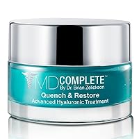 MD Complete Quench & Restore Advanced Hyaluronic Acid Treatment For Plumping and Firming on Face, Hands and body With Hyaluronic Acid, Peptides, Niacinamide and Lactic Acid Lavender Scent 1.0 Fl. Oz