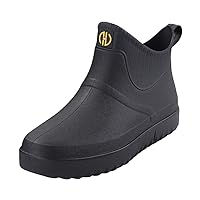 LATINDAY Men's Ankle Rain Boots Casual Anti-Slip Outdoor Sport Waterproof Short Slip-on Rain Shoes