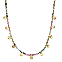 Satya Jewelry Tourmaline womens Gold Moon Choker Necklace 14-Inch +2 Extension, Multi, One Size