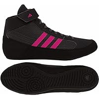 adidas Men's HVC Wrestling Shoes, Black/Charcoal/Hot Pink, 6.5