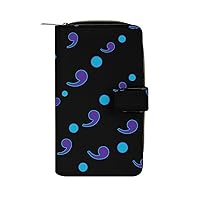Semicolon Suicide Prevention Wallet PU Leather Purse Coin Pocket Credit Card Holder Clutch Gifts for Women Men