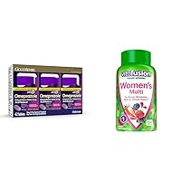 Omeprazole 20mg Wildberry Mint Coated Tablets 42 Count and Vitafusion Women's Multivitamin Gummies Berry Flavored 150 Count