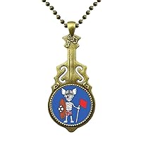 Iceland Viking Mummy Soccer Necklace Antique Guitar Jewelry Music Pendant