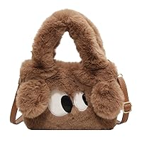 [NANYONGYU] Women's Handbag, Shoulder Bag, Character Cute Eyes Large Handbag, Puppy Handbag, Shoulder Bag, Plush Bucket Bag, Crossbody Bag, Shoulder Bag, Commuter Bag