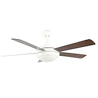 Pepeo AireRyder Ursa Ceiling Fan with Lighting, Elegant Fan with Reversible Blades in Silver/Walnut, Includes Remote Control, 132 cm Diameter (Colour: White & Silver/Walnut)