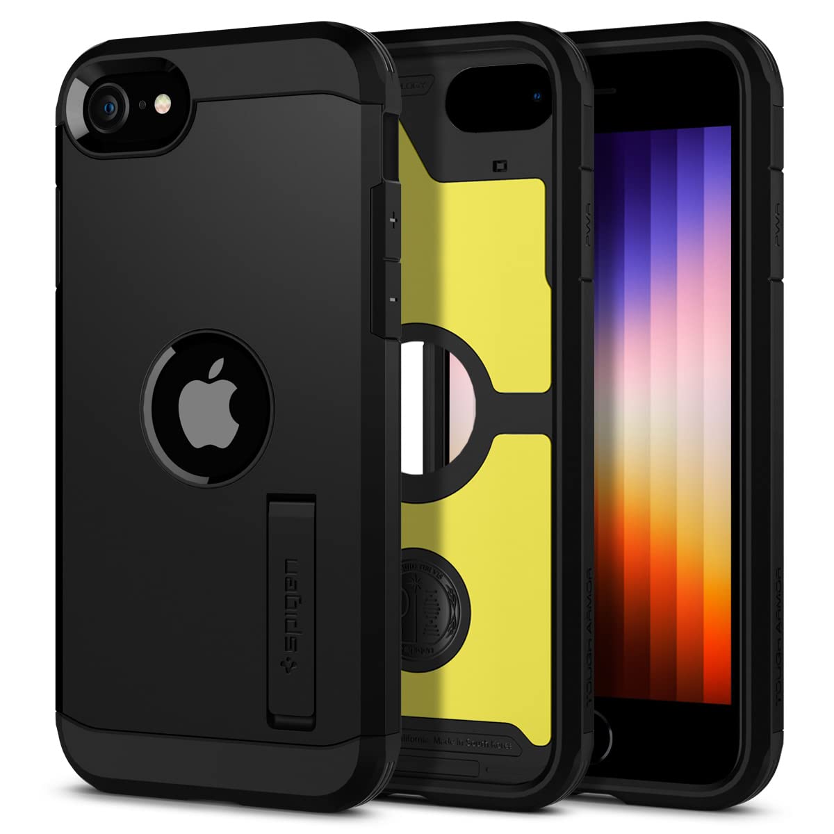 Spigen Tough Armor [Extreme Protection Tech] Designed for iPhone SE 2022 Case / iPhone SE 3 Case 2022 / iPhone SE 2020 Case / iPhone 8 Case / iPhone 7 Case - Black