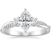 Mois Three Stone Handmade Engagement Ring, Marquise Cut 2.00 CT, VVS1 Clarity, Colorless Moissanite Ring, 925 Sterling Silver, Promise Ring, Wedding Ring, Perfact for Gift Or As You Want