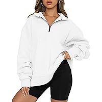 Women's Half Zip Pullover Sweatshirt Oversized Pullover Long Sleeve Quarter Zip Hoodie Sweater Fall Clothes