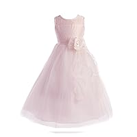 White Ivory Pink Peek-A-Boo Pearl Communion Flower Girl Pageant Dress 2-16