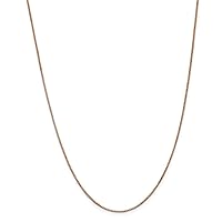 JewelryWeb 14ct Box Link Chain Necklace in Rose Gold Choice of Lengths 56 76 41 46 51 61 and 0.9mm 1.1mm 1mm