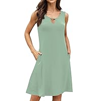 Summer Midi Dresses for Women,Island Wear for Women 2024 Dresses for Beach Vacation Summer Casual Dresses for Women 2024 Beach Sundresses for Women Best Sundress for Women Casual(L,Greens)