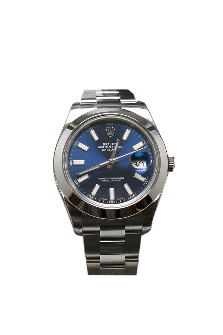 Rolex Datejust II 41 Blue Dial Index Dial Steel Mens Watch 116300