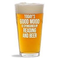Hobby Pint Glass 16oz - reading and beer - Gift For Poets Bookish People Bibliophile Librarian Book Club Reader