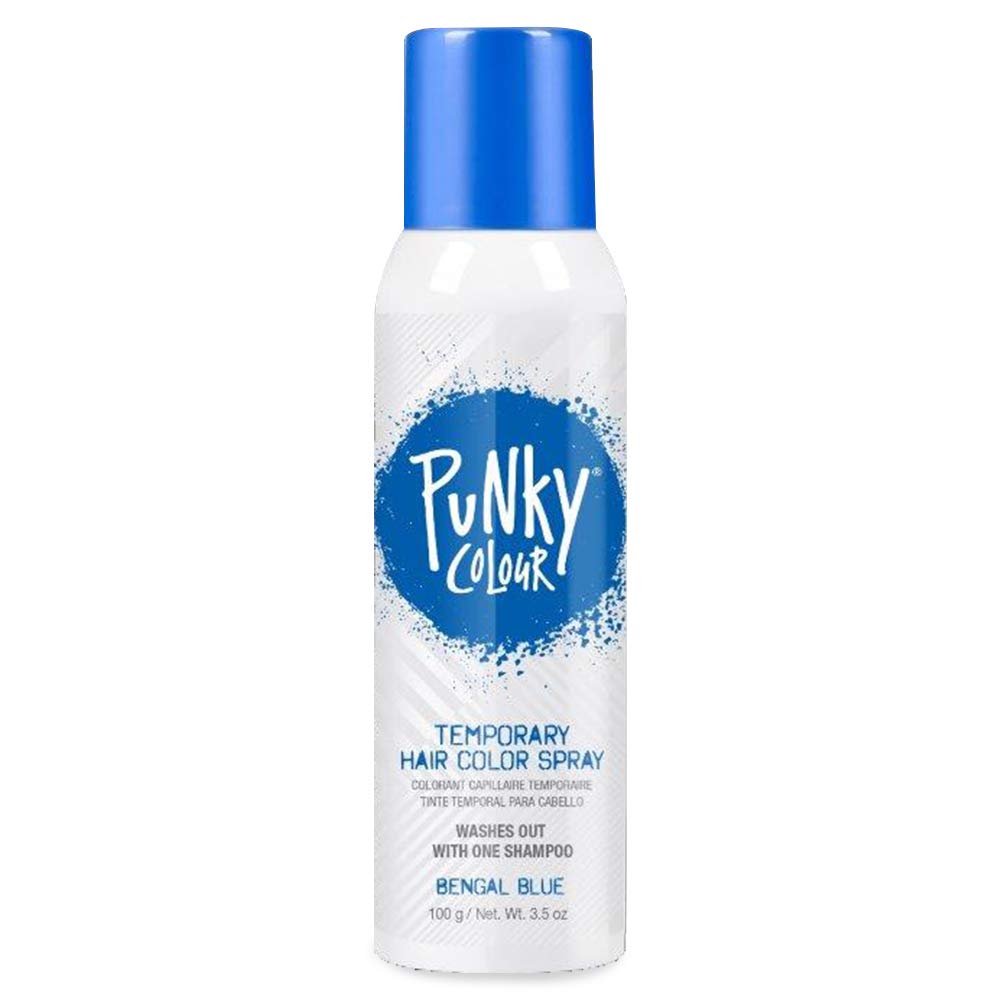Punky Temporary Hair Color Spray, Bengal Blue, Non-Sticky, Non-Damaging, Travel Size Hair Dye for Instant Vivid Hair Color, 3.5 oz