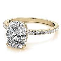 4.0 Carat 10K 14K 18K Solid Gold Elongated Cushion Cut Gemstone and Moissanite Wedding Ring Sets for Women Gemstone Engagement Ring Bridal Promise Ring For Wife