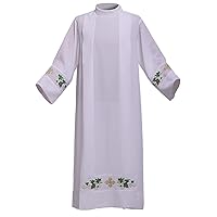 BLESSUME Catholic Priest Alb Pleated Lace Pulpit Liturgical Cotta Vestment Robe