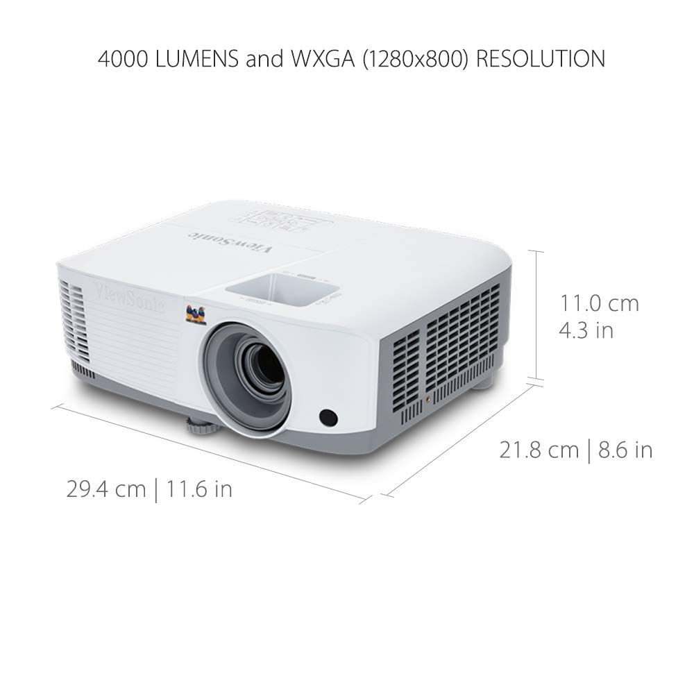 ViewSonic PG707W 4000 Lumens WXGA Networkable DLP Projector with HDMI 1.3x Optical Zoom and Low Input Lag for Home and Corporate Settings