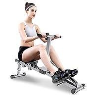 Foldable Rowing Machine, Rowing Exercise Machines, Air Resistance Rowing Machine, Hd Data Display, Double Track, Suitable for Home Fitness Exercise