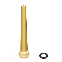 Watflow 6 Inch Brass Garden Water Hose Nozzle Jet, 3/4 Inch Thread Inlet, 1/10