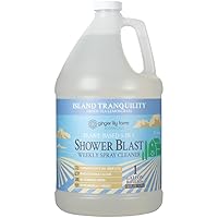 Ginger Lily Farms Botanicals Plant-Based 3-in-1 Shower Blast Weekly Spray Cleaner, 100% Vegan & Cruelty-Free, Island Tranquility, Green Tea Lemongrass, 1 Gallon (128 fl. oz.) Refill