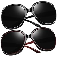 Joopin 2 Pack Oversized Sunglasses Womens Big Jackie Sun Glasses Ladies Polarized Shades Sunnies UV Protection