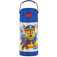 THERMOS FUNTAINER Water Bottle with Straw - 12 Ounce, Paw Patrol - Kids Stainless Steel Vacuum Insulated Water Bottle with Lid