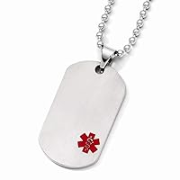 Titanium Medical Jewelry Animal Pet Dog Tag Pendant Stainless Steel Brushed Engravable Fancy Lobster Closure 22inch Necklace 22 Inch Measures 25mm Wide Jewelry for Women